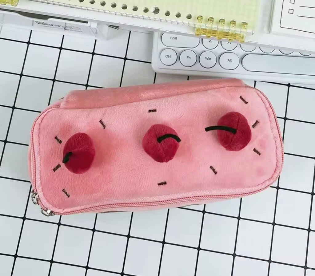 Kawaii cherry cake pencil case