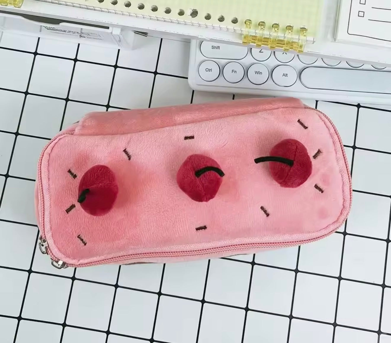 Kawaii cherry cake pencil case