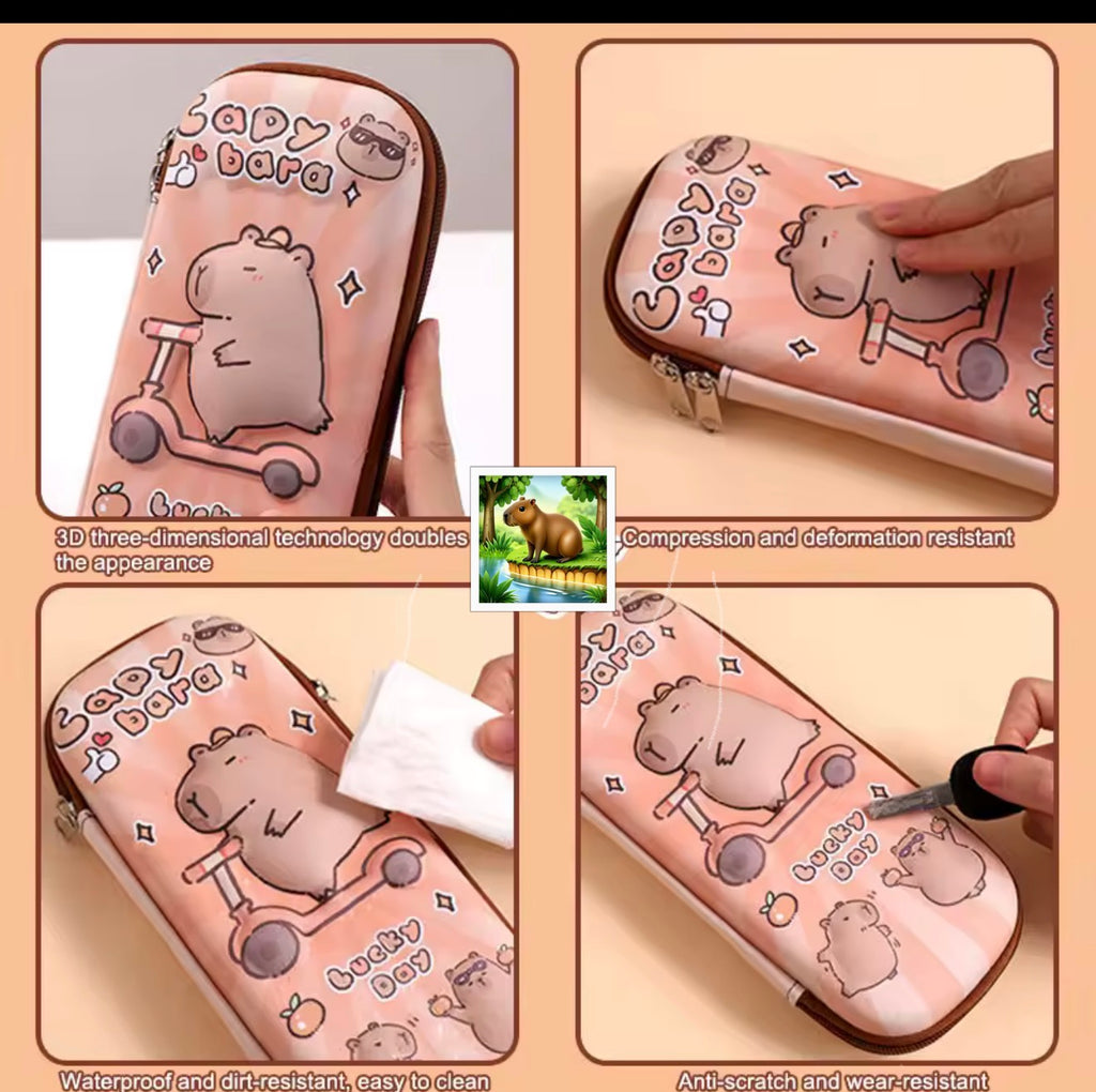 Cute Capybara hard case pencil box